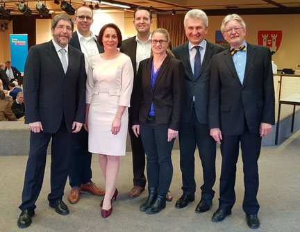 vlnr Jürgen Peter - Jörn Freynick - Nicole Westig - Richard Müller - Jana Rentzsch - Andreas Pinkwart - Karl-Heinz Lamberty