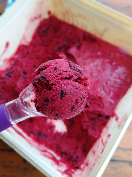 Sorbet maison au cassis