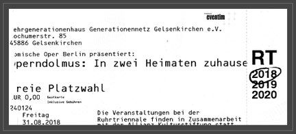 Foto: W. Müller Eintrittskarte entwertet