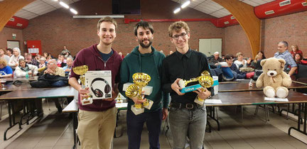le podium du TH4 : Simon Valentin - Samson Tessier - Logan Michiels