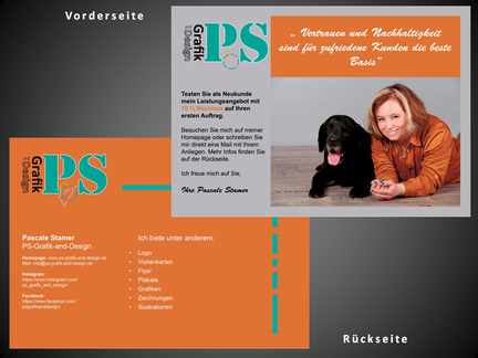 Flyer A5 quer mit Vorder-, und Rückseite Hochglanz