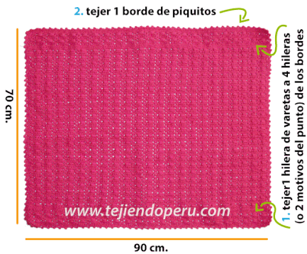 Tutorial: manta o cobija con motitas tejida a crochet