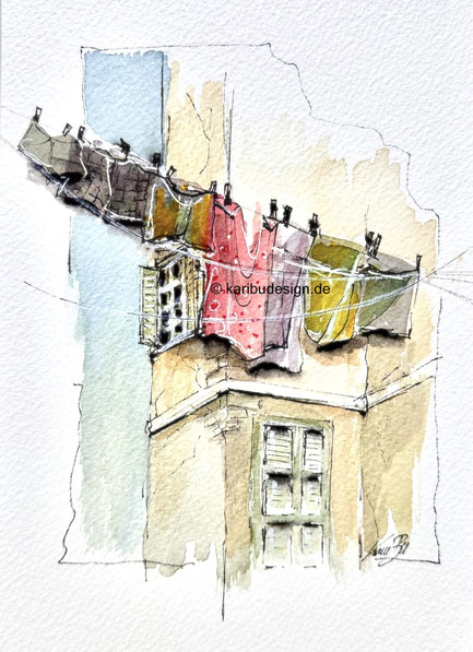 Kerkyra/ Urban Sketching by karibudesign