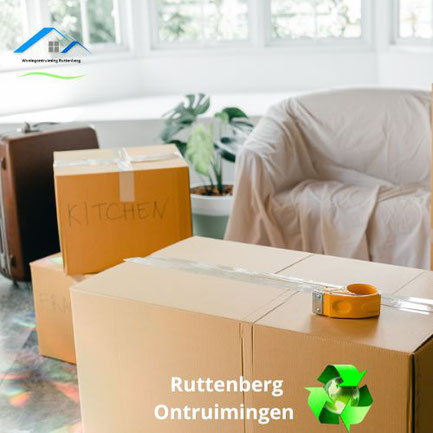 Alles inpakken om het huis leeg te ruimen