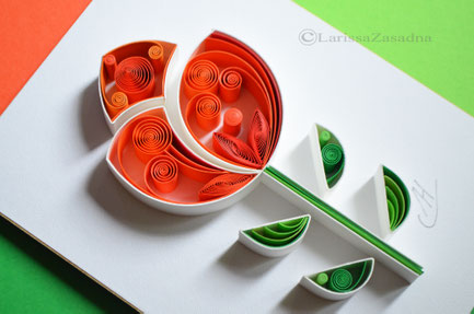 quilling , art, paper art, quilling paper art, tulip,  quilling art, wedding gift , gift for mom, unigue art quilling wall art, paper,  quilling wall art, artwork, квиллинг, Larissa Zasadna, Лариса Засадная, Квиллинг бумага