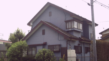 さいたま市岩槻区の戸建住宅、外壁塗装・屋根塗装工事前の写真