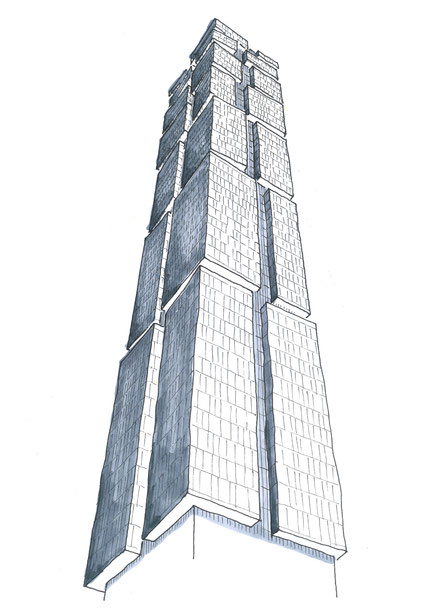 18 Blackfriars Road Residential Tower  In London, Sketch by Heidi Mergl Architect, Design by WilkinsonEyre