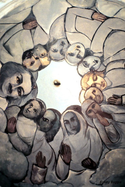Dome ceiling inside Meher Baba's Samadhi