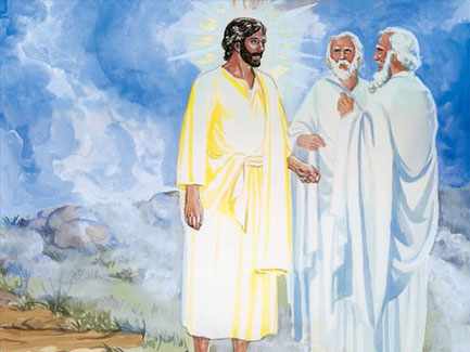 Transfiguration de Jésus la blancheur est éclatante éblouissante