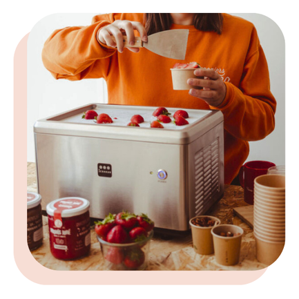 Bar à glaces locales et fruits givrés en entreprise activité 
