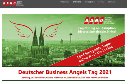 Screenshot Webseite zu den Deutschen Business Angel Tagen 2021