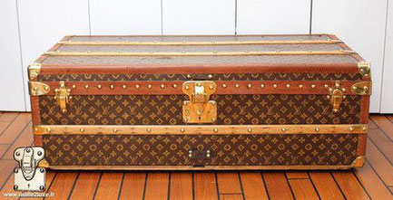 1920's Louis Vuitton Stenciled Monogram Cabin Steamer Trunk