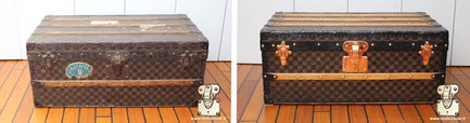 Louis Vuitton Cabin Trunk from  1890 Painting restoration  checkered Mark I . Read more...