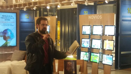 Paolini at the book presentation in Barcelona