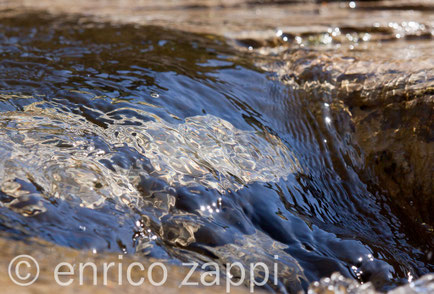 La limpida acqua di un torrente a primavera