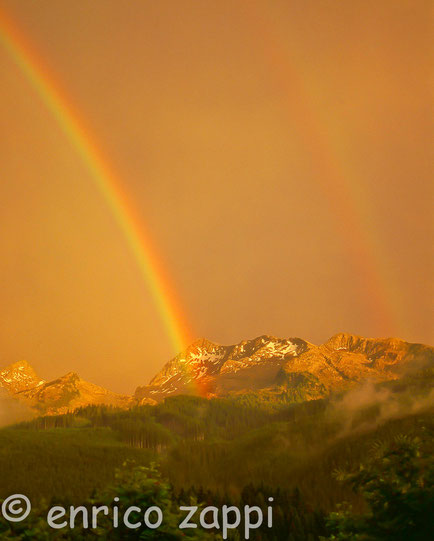 Arcobaleno al tramonto al Parco di Paneveggio