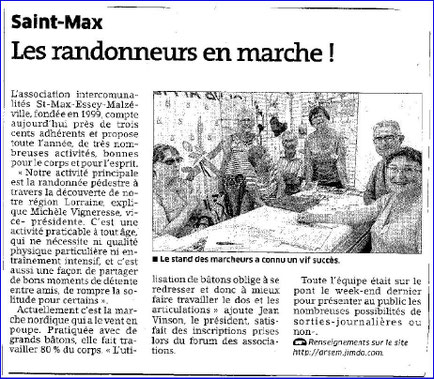 Forum des Associations, St Max le 6/09/2014