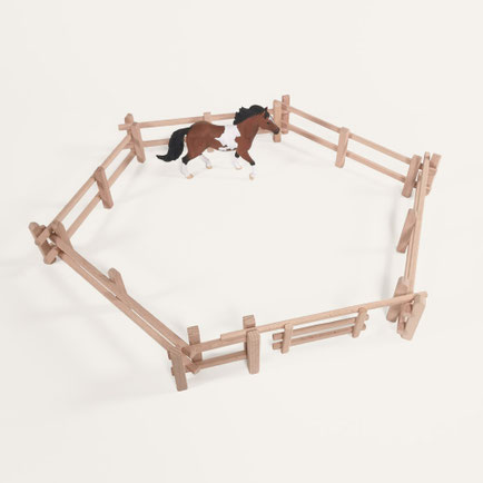  Koppeln aus Holz – Holzzaun Set – passend für Schleich® Pferde
