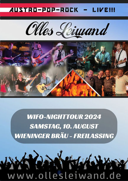 Olles Leiwand spielt im Wieninger Freilassing mit Austropop (Ambros, STS, Fendrich, Danzer uva.)