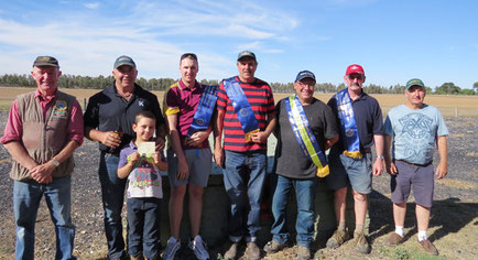 L - R. Brian Reid, Mark McDonald & son Lachlan, Andrew Menegazzo, Phil. Smith, Fab. Francione, Peter Finn, David Jackel.