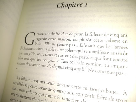 Photo d'un extrait du 1er chapitre du livre Les larmes de l'âme de Christine Arnoux