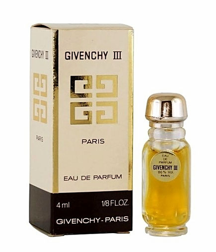 GIVENCHY III - MINIATURE EAU DE PARFUM 4 ML, PIED-DOUCHE - BOÎTE DIFFERENTE DES PRECEDENTES
