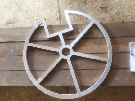 6mm aluminium wheel water jet cutting