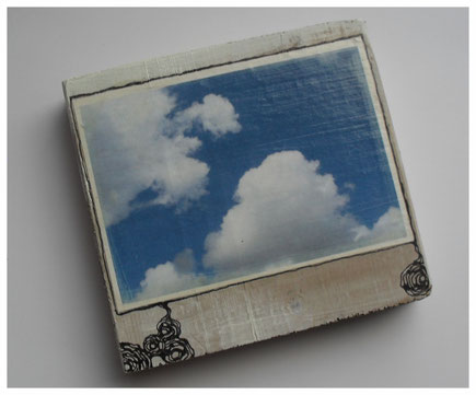 Holzobjekt, Fotoprint auf Papier, auf Holzbrett,2014