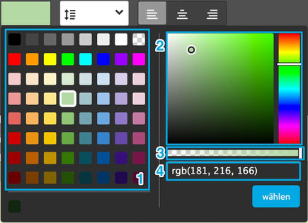 Jimdo Style Einstellungen Farbpalette