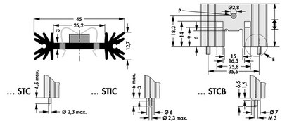 SK409-25,4STC Fischer Elektronik 押出成形ヒートシンク 基板取付用