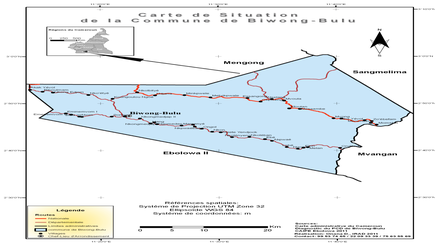 Carte spatiale de Biwong-Bulu