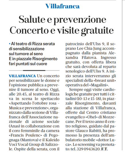 Dal quotidiano l'Arena del 28.9.2024