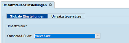 Umsatzsteuer Standard Einstellungen