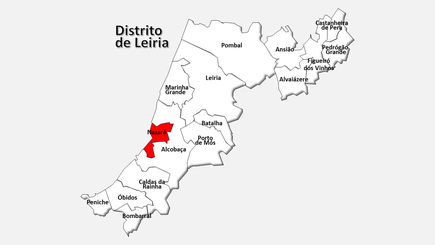 Localização do concelho da Nazaré no distrito de Leiria