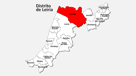 Localização do concelho de Pombal no distrito de Leiria