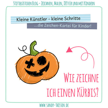 Kürbis zeichnen lernen Herbst Halloween Kita Schule