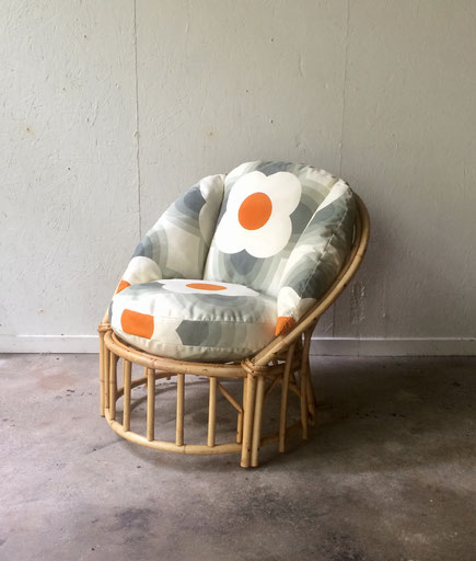 fauteuil rotin vintage, Orla Kiely