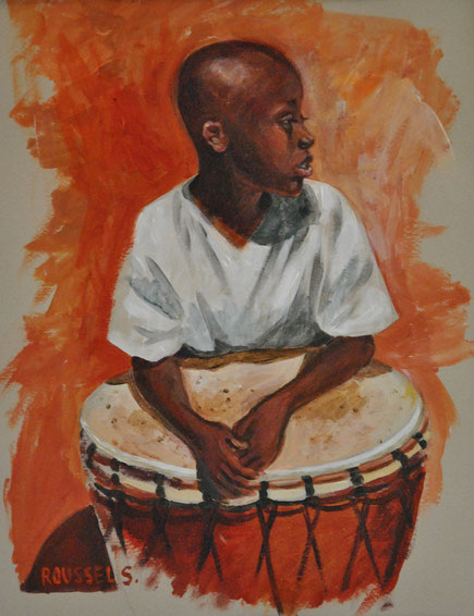 peinture-acrylique-garçon-tamtam-afrique-roussel-meric-art