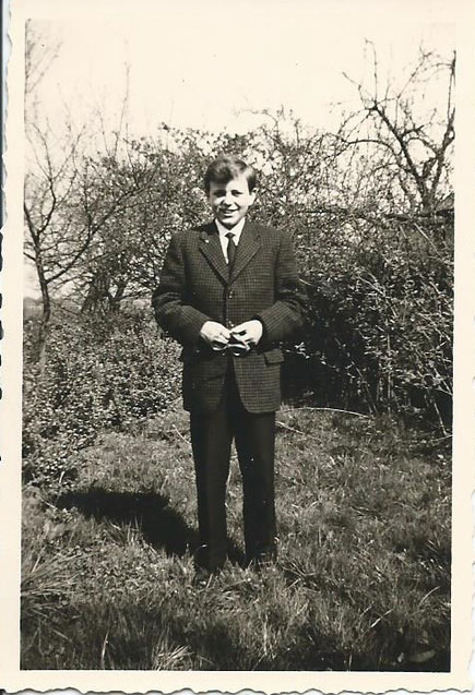 Meine Konfirmation mir Schlips im Garten - Steinfurter Str. 172  - 1957