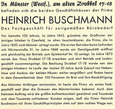 Um 1940: Aus der Geschichte der Firma Buschmann