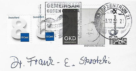 Personifizierte Briefmarke anlässlich des 50. Todestages von OKD