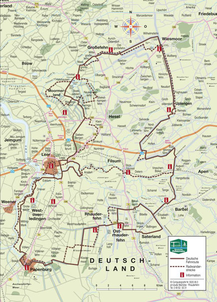 Fehnroute- ca. 170 km (Quelle: www.deutsche-fehnroute.de)