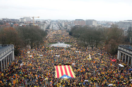 Manifestació independentista a Brussel·les el 7 de desembre 2017