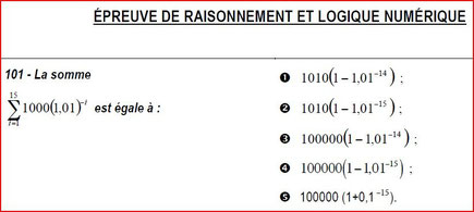 épreuve de raisonnement logique et numérique score iae message