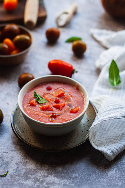 gaspacho tomate pastèque recette simple et rapide