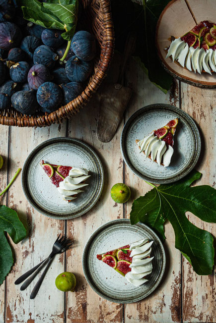 recette de tarte aux figues, compotée figues menthe et ganache montée vanill