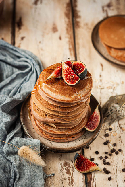 recette de pancakes au lait d'avoine cacao hyper moelleux