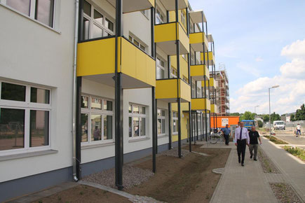 Neue Wohnungen auf dem Gelände der früheren Kaserne in Lehnitz.