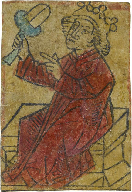 Spielkarte Eichel-König, um 1470-1480