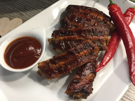 Spareribs fertig angerichtet